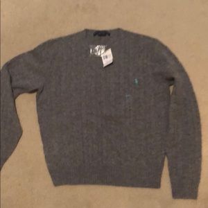 Ralph Lauren sport NWT sz L gray wool sweater